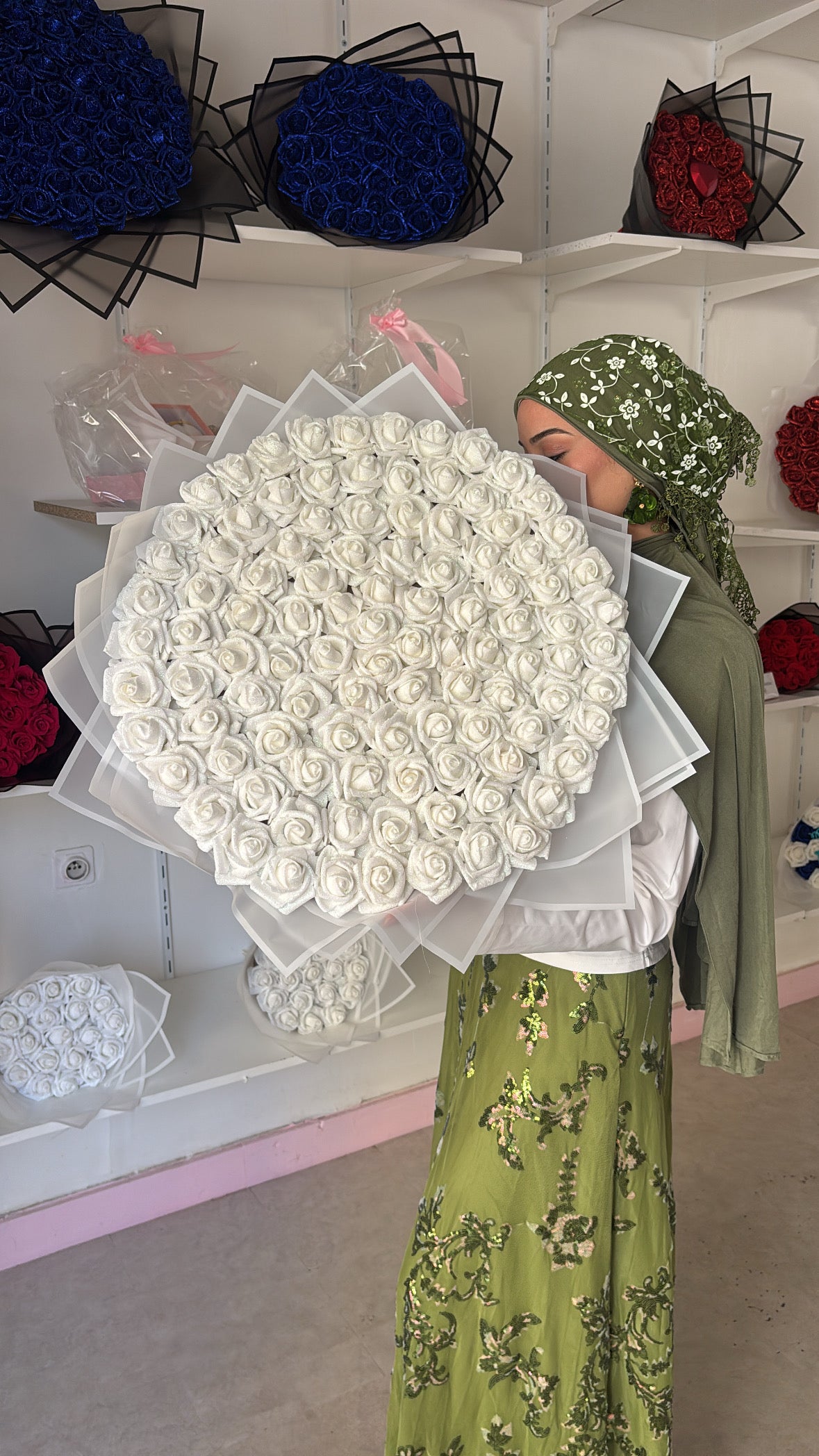 Bouquet artificiel blanc