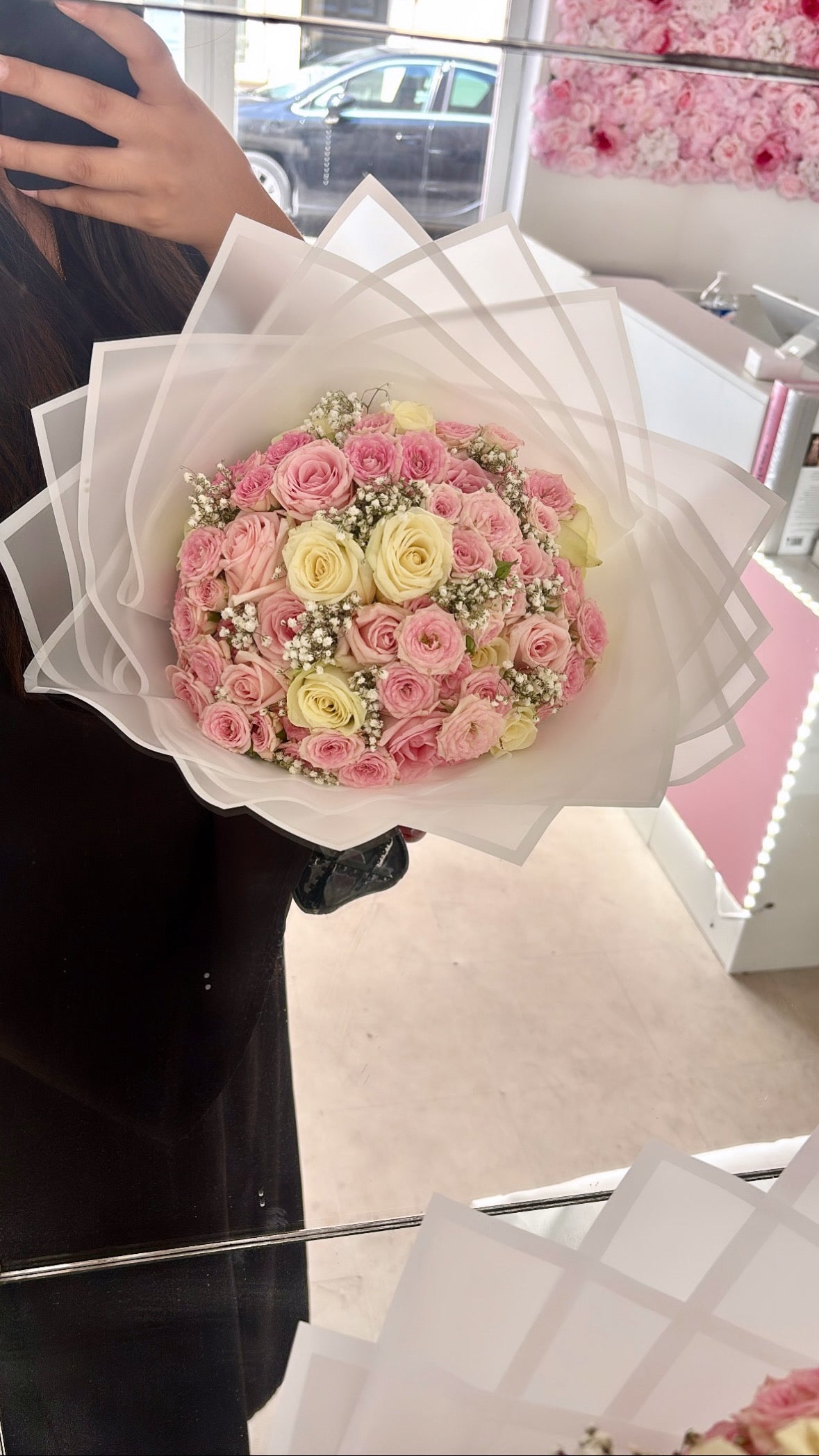 Roses fraîche compos