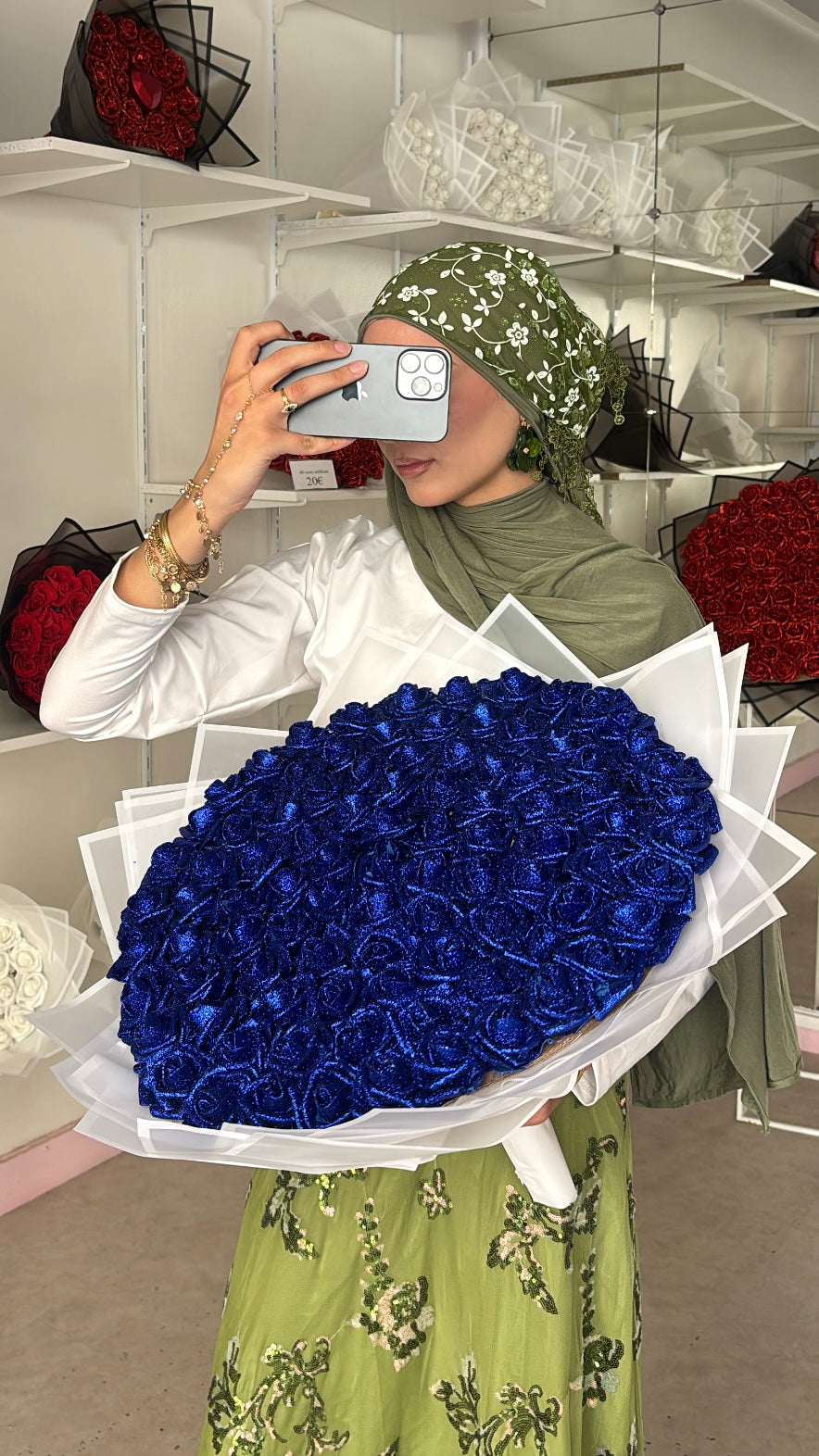 Bouquet artificiel bleu