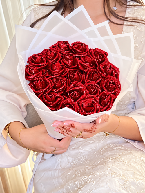 Bouquet artificiel rouge