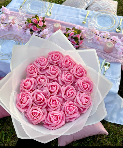 Bouquet artificiel rose